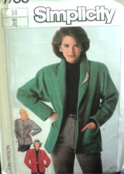 7700 1986 SIMPLICITY BOXY LINED LS JACKET PATTERN 14